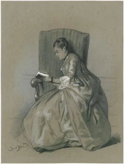 Young Woman Reading In A Chair