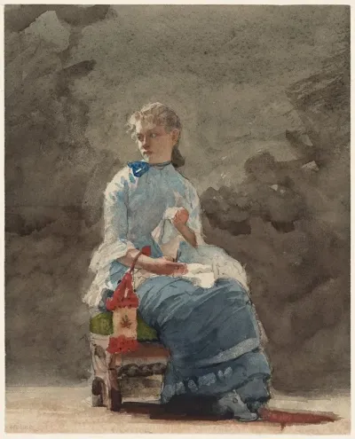 Young Woman Sewing