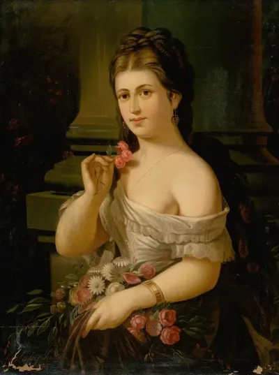 Young Woman With A Bouquet