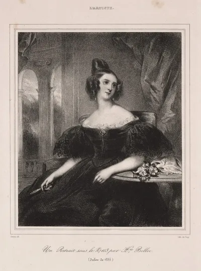 Young Woman With A Fan Seated At A Table