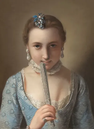 Young Woman With A Fan