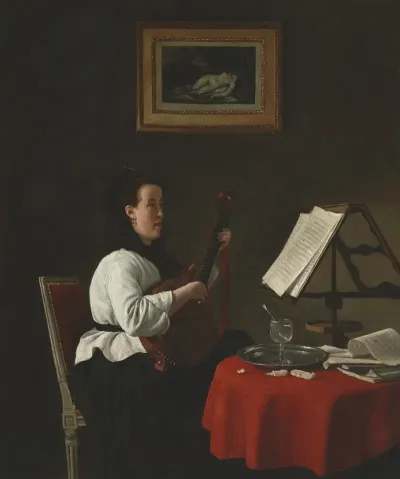Young Woman With A Mandolin Portrait Of Louison Kohler 2
