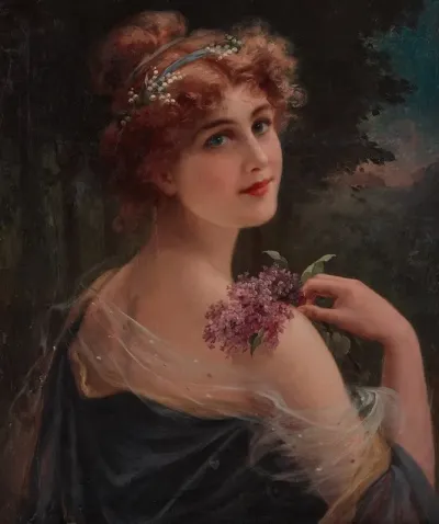 Young Woman With A Sprig Of Lilac
