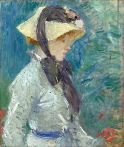 Young Woman With A Straw Hat