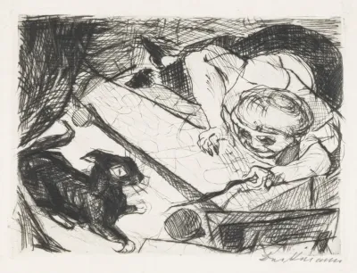 Young Woman With Cat
