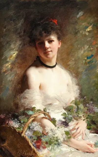 Young Woman With Flower Basket