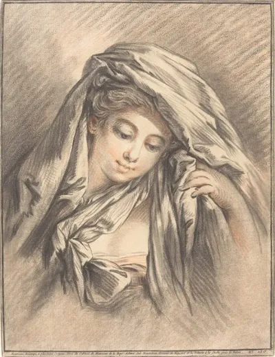 Young Woman With Her Head Covered