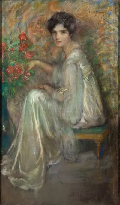 Young Woman With Roses