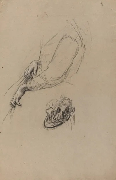 Young Womans Hands And Beribboned Hat