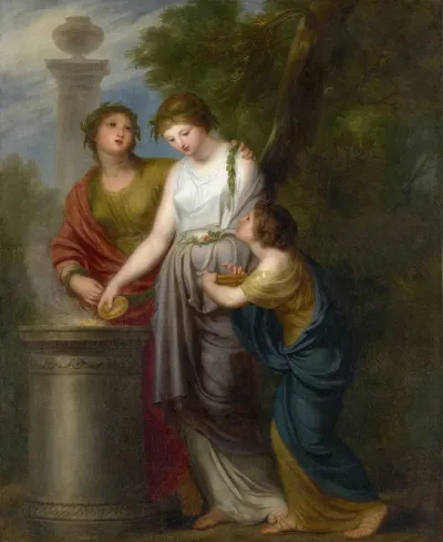 Young Women At A Sacrificial Altar