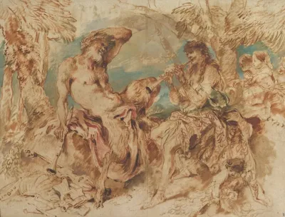 Youth Playing A Pipe For A Satyr