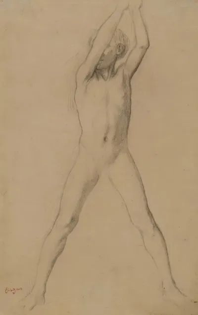 Youth With Arms Upraised