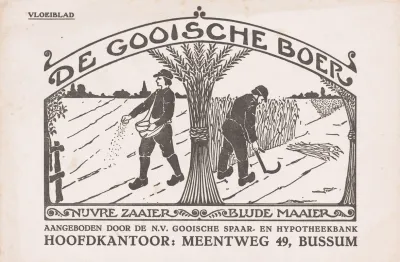 Zaaiende En Oogstende Boer
