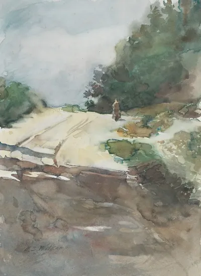 Zandweg Door Bosrijk Landschap