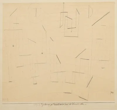 Zeichnung Zum Wandbild Aus Dem Tempel Der Sehnsucht Dorthin Drawing For Mural Of The Temple Of Desire Thither