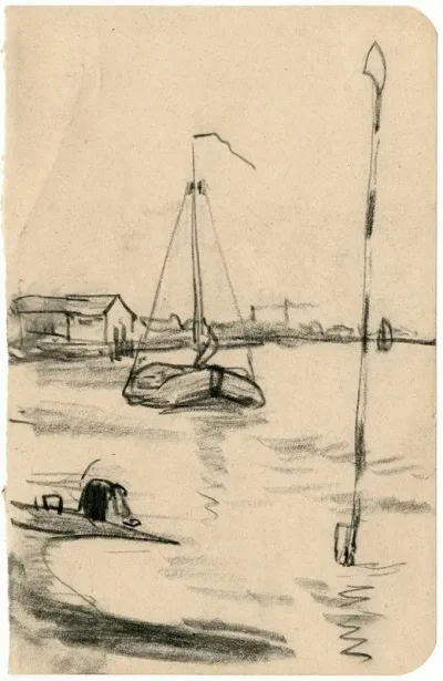 Zeilboot Aan Oever Van Een Meer