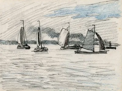 Zeilboten Op Watervlakte