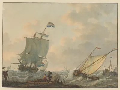 Zeilschepen Op Woelig Water
