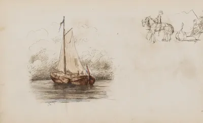 Zeilschip En Ruiter Met Koets