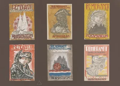 Zes Affiches Voor Rembrandt Tentoonstelling