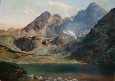 Zielony Staw Green Lake At The Foot Of Mounts Koscielec I Swinica