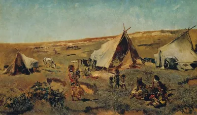 Zigeunerlager In Der Puszta