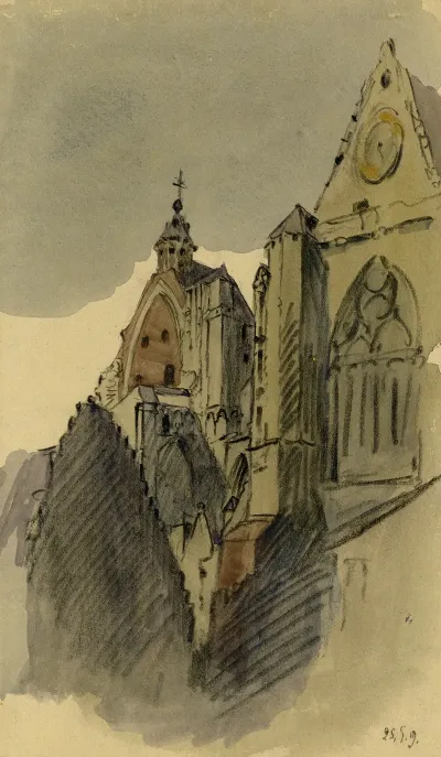 Zijzicht Op De Olv Kerk Te Mechelen