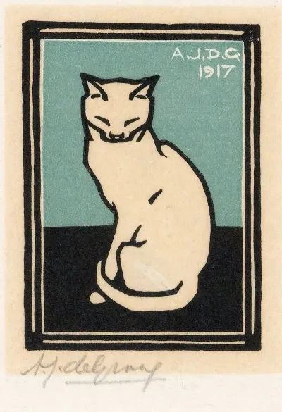Zittende Kat Met Gesloten Ogen