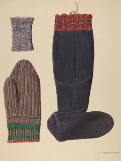 Zoar Beaded Wristlet Mitten And Sock