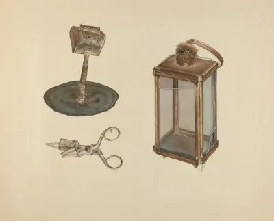 Zoar Candlestick Snuffer And Lantern