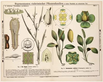 Zostera Marina Potamogeton Natans Groot Zeegras Drijvend Fonteinkruid