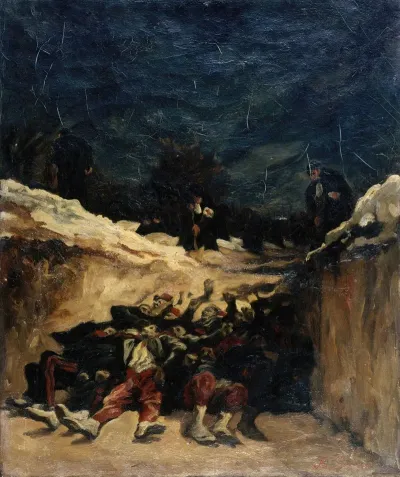 Zouaves Morts Dans Une Tranchee Scene De La Guerre De 1870
