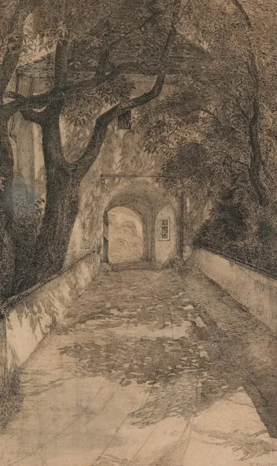 Zufahrtsweg Mit Tor