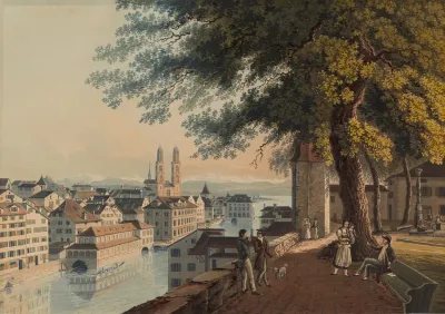 Zurich Gezeichnet Auf Dem Lindenhof