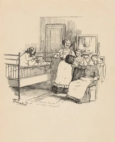 Zuster En Lachende Kinderen Op Een Zaal