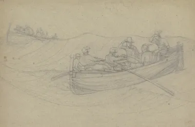 Zwei Bemannte Boote Auf Hoher See
