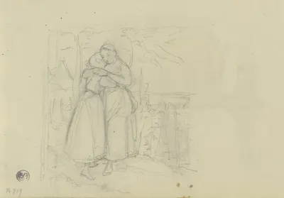 Zwei Einander Umarmende Frauen In Einem Garten