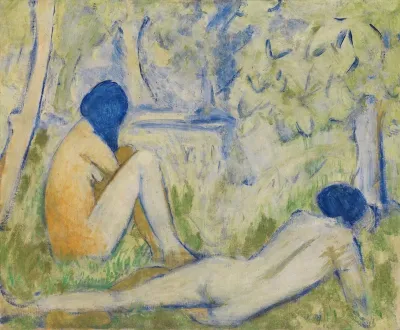 Zwei Madchen Auf Der Waldwiese
