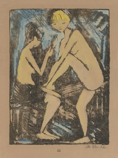 Zwei Madchen Mit Handspiegel I