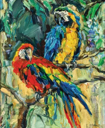 Zwei Papageien Aus Bali Two Parrots From Bali