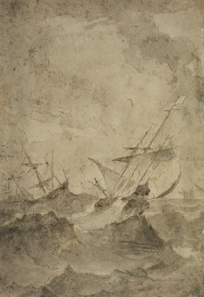 Zwei Segelboote Auf Sturmischer See