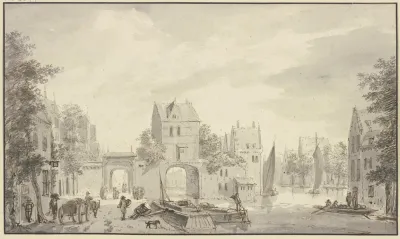 Zwei Stadttore Zu Wasser Und Zu Land