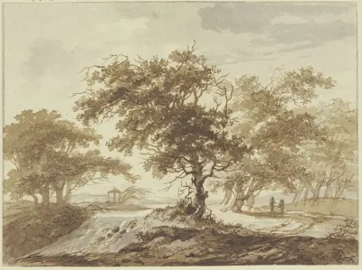 Zwischen Baumgruppen Ein Wasserfall