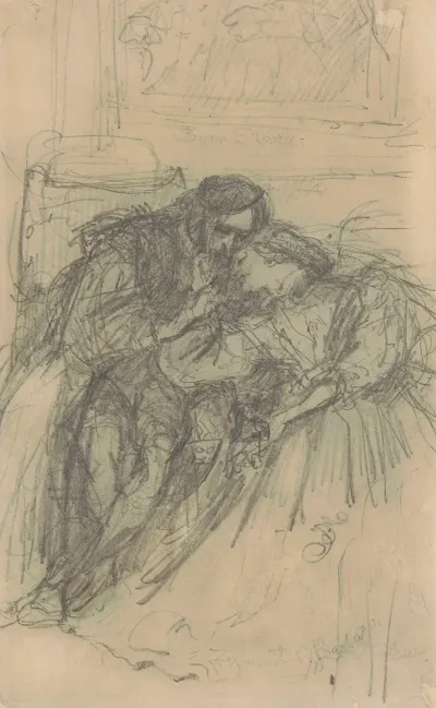 Zygmunt August Z Barbara Na Dworze Radziwillowskim W Wilnie Szkice Kompozycyjne Do Wersji Pierwszej Obrazu Obustronnie