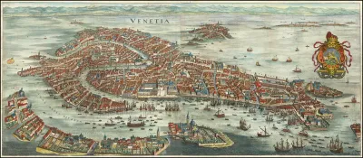 1636 Bird's Eye View of Venice by Matthäus Merian