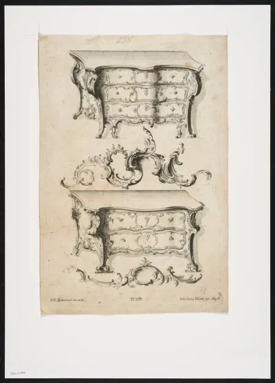 2 chests of drawers with rococo motifs (1)