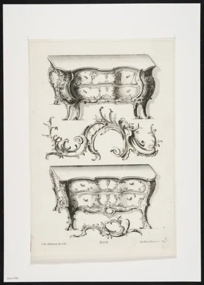 2 chests with 2 drawers and rococo motifs