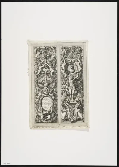 2 friezes with putti, figures and foliate scrolls