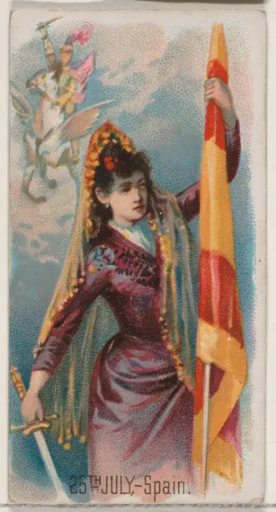25th of July, Spain, from the Holidays series (N80) for Duke brand cigarettes
