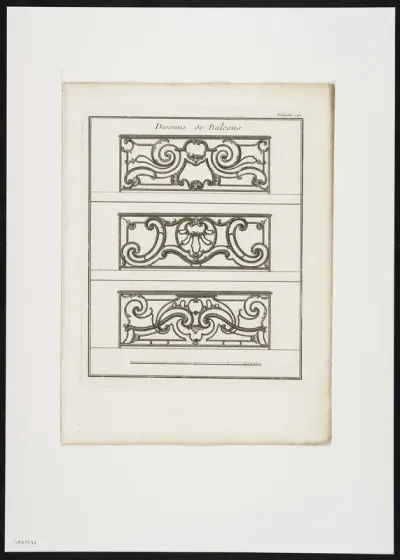 3 Balustrades of a balcony in wrought iron (1).